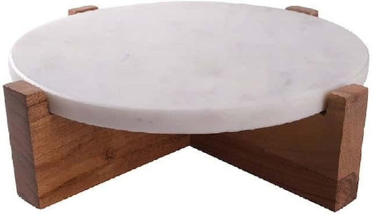 Espiel Τουρτιέρα Ξύλινη με Πόδι Λευκή 28x28x7.5εκ.