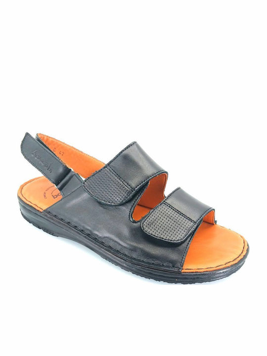 Boxer Leder Herrensandalen in Schwarz Farbe