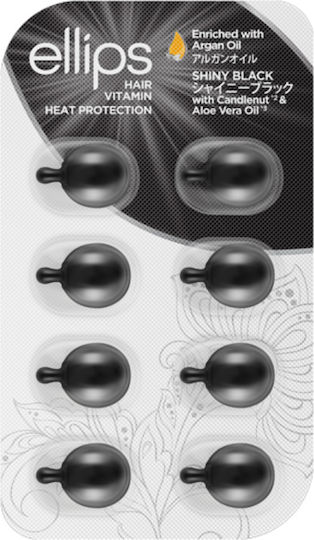 Ellips Shiny Black Αμπούλες Μαλλιών Ενίσχυσης Χρώματος 8x1ml