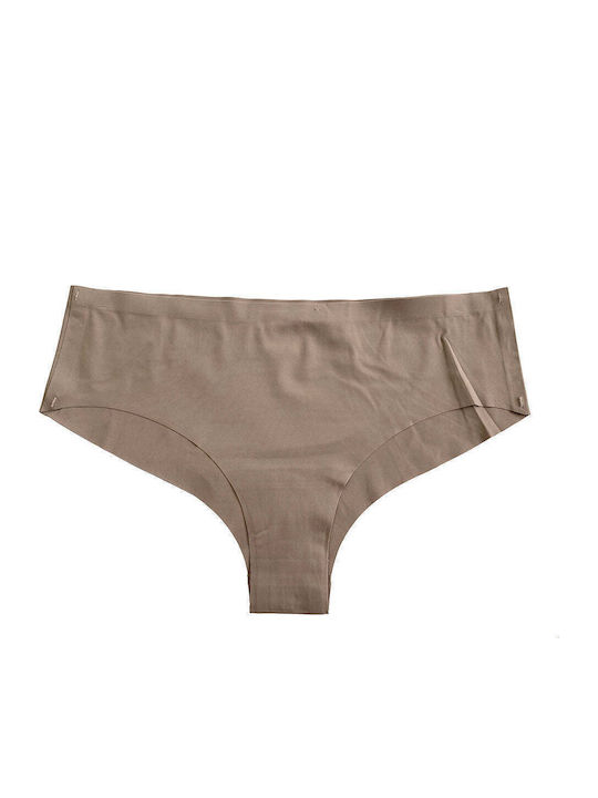 Damen-Slip Nahtlos Braun