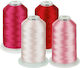 Embroidery Thread Set 4 Spools 5000 M Pink Shades