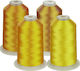 Embroidery Thread Set 4 Spools 5000 M Yellow Shades
