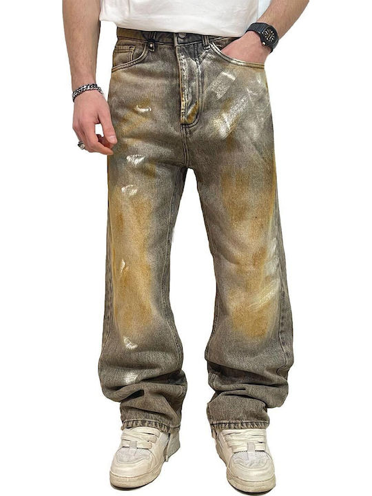 Paperinos Мъжко Джинсово Панталон Baggy Stonewash Черен