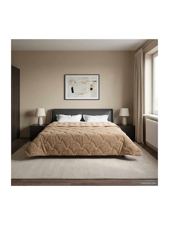 vidaXL Fleece Double Blanket 200x200cm Taupe