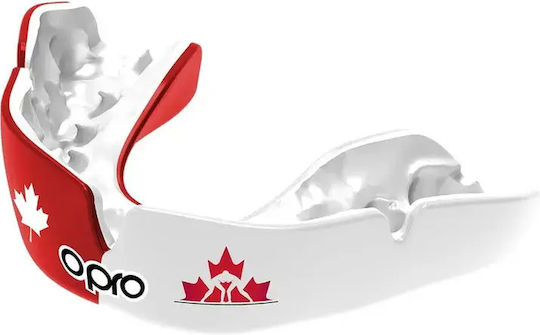 Opro Instant Custom Licensed Instant Custom Licensed Canada Wrestling Mouthguard White Red