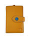 Kleines Leder Damenbrieftasche Gelbe