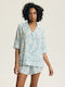Henderson Henderson Sommer Damen Schlafanzug Set Blau