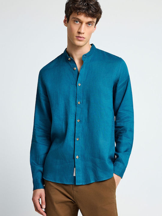 Funky Buddha Long Sleeve Linen Shirt in Regular...