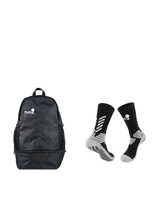 Fmh Sports Σακίδιο Dual Zone + Grip Socks Αθλητικές Κάλτσες Μαύρες