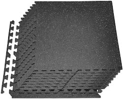Vevor Δάπεδα Παζλ Γυμναστηρίου 61x61x1cm 12τμχ Διπλής Όψης Μαύρα/Γκρι