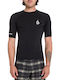 Volcom Lido Solid Rashguard UPF 50+ Ανδρική Κοντομάνικη Αντηλιακή Μπλούζα Μαύρη