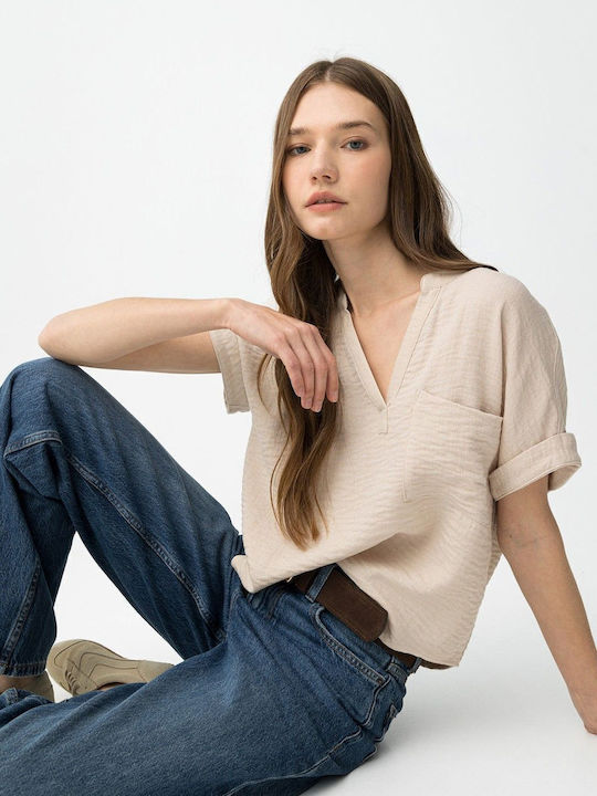 Tiffosi Women's Blouse Beige