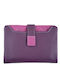 Klein Leder Damenbrieftasche Lila