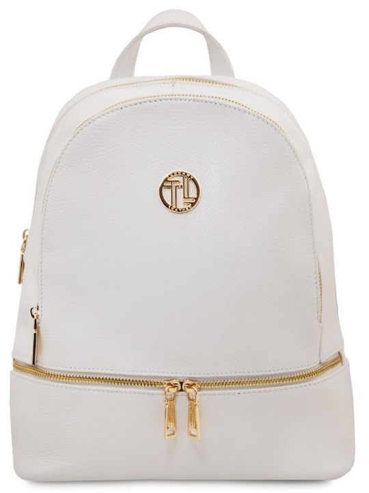 Leather Women's Backpack White