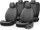 Set De Capace Auto 11 Buc Piele Sintetica Design Gri / Negru