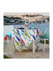 Tessitura Toscana Telerie Cotton Tablecloth Poisson Blue Blue 85x85cm