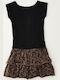 Kids Set with Skirt Summer 2 Pieces Black