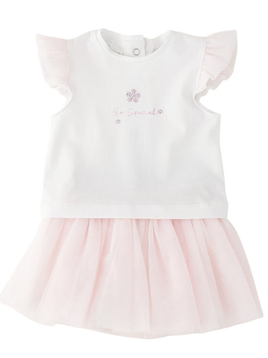 Kids Set with Skirt Summer 2 Pieces White