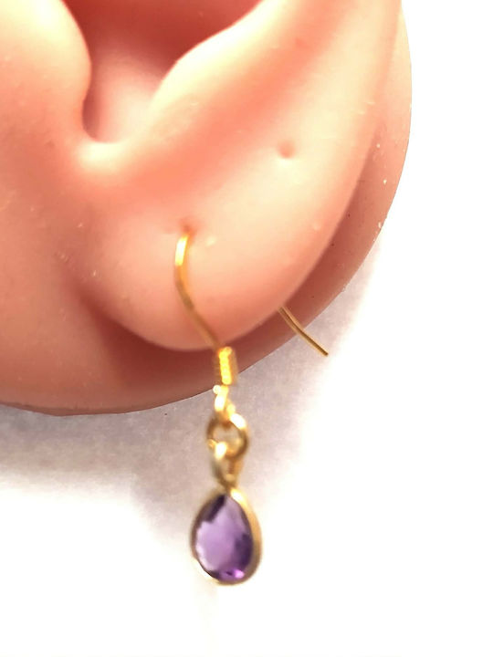 Amalfi Accessories Silver Earrings with Purple Stones