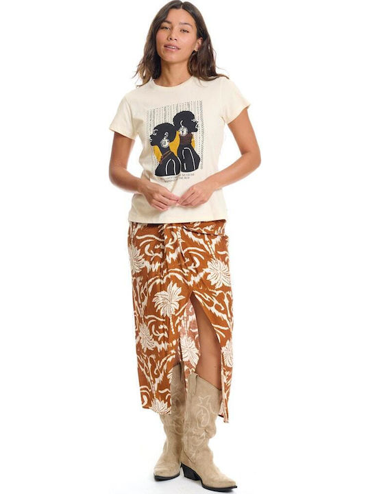 Funky Buddha Women's T-shirt Beige