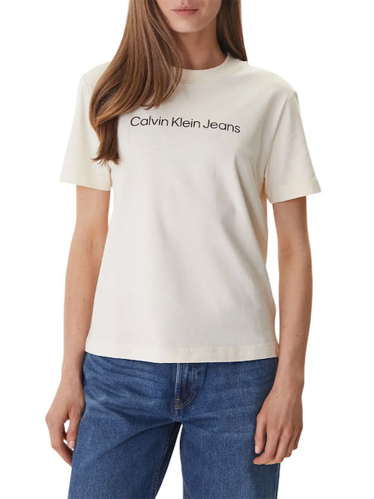 Calvin Klein Instituțional Logo Tricou Damă Bej