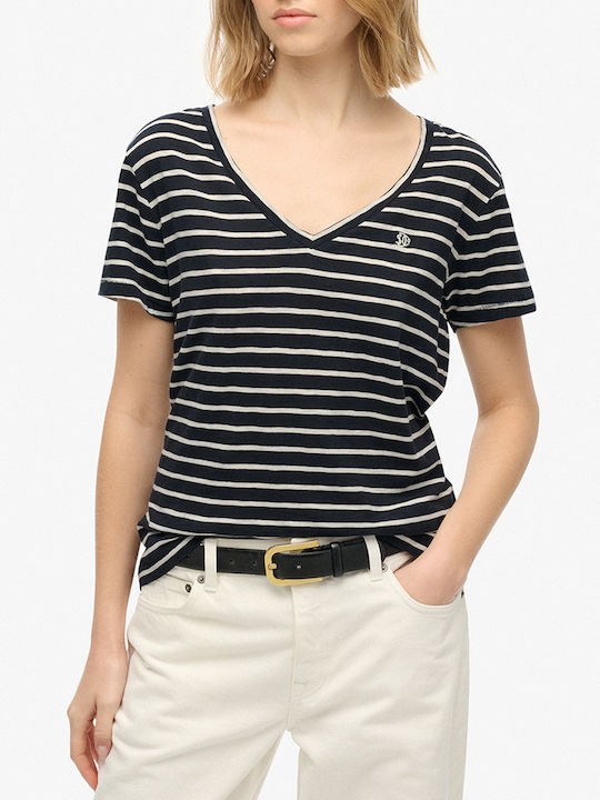 Superdry Studios Slub Emb Vee Γυναικείο T-shirt...