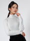 Damen Bluse Rollkragenpullover Ecru