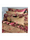 Down Town Home Flower Σετ Σεντόνια King Size 290x280εκ. Καφέ (4τμχ)