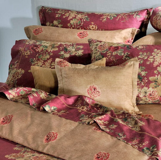 Down Town Home Flower Bettlaken King Size 290x280cm Braun (4 Stück)
