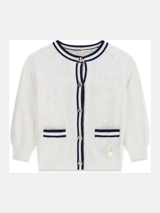 Kids Knitted Cardigan White