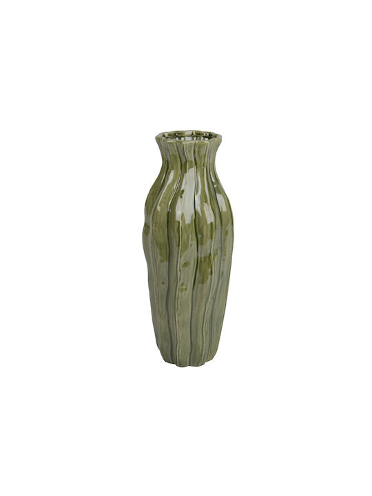 Kaemingk Decorative Porcelain Vase Green 16.5x16.5xH41.5cm
