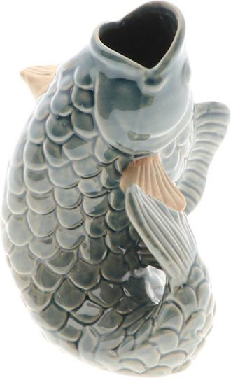Βάζο Ψάρι Κεραμικό Μπλε 13,5x13x17,5cm