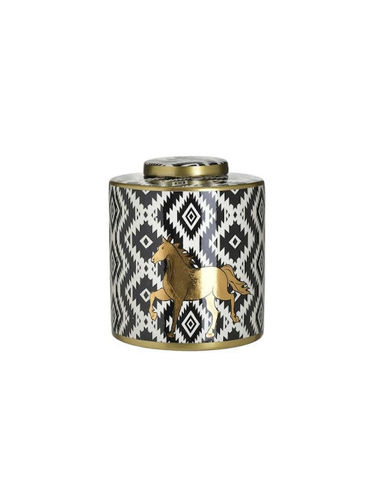 Inart Decorative Vase Ceramic Gold 21x21xH25cm