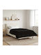 vidaXL Decke Vlies Einzeln 155x220cm Schwarz