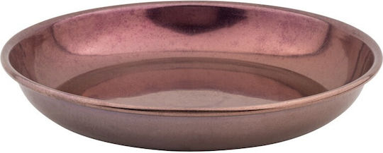 GTSA Inox Deep Serving Plate Silver with Diameter 24cm
