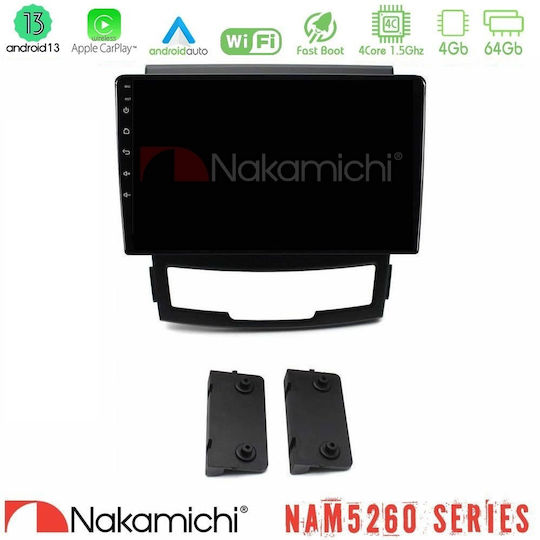 Nakamichi Ηχοσύστημα Αυτοκινήτου για Ssangyong Korando 2010-2014 (Bluetooth/USB/WiFi/GPS/Apple-Carplay/Android-Auto) με Οθόνη Αφής 9"