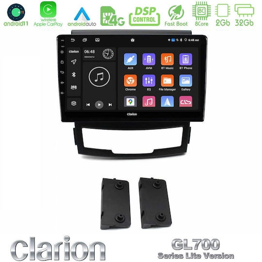 Clarion Ηχοσύστημα Αυτοκινήτου για Ssangyong Korando 2010-2014 (Bluetooth/USB/WiFi/GPS/Apple-Carplay/Android-Auto) με Οθόνη Αφής 9"