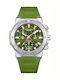 Quantum Hunter Men's Watch 44mm Battery Chronograph with Green Rubber Strap