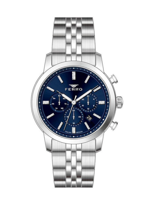 Ferro Men's Battery Watch With Silver Metal Bra...