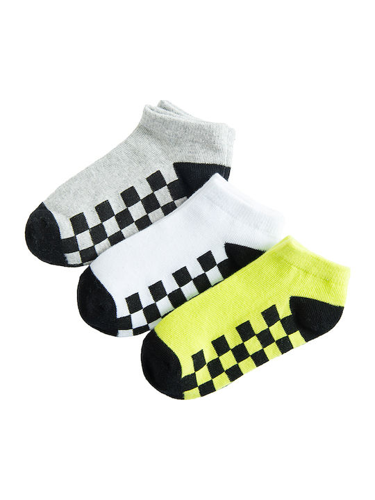 Cool Club Kids' Socks Grey White and Yellow 3 Pairs