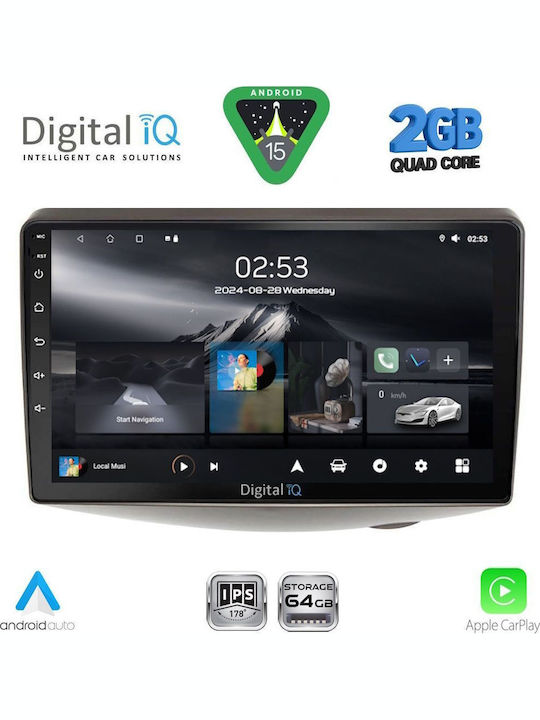 Digital IQ Car Audio System for Toyota Yaris 1999-2006 (Bluetooth/USB/WiFi/GPS/Apple CarPlay/Android Auto) with 9" Touch Screen
