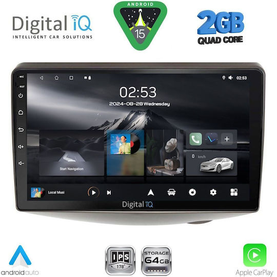 Digital IQ Car Audio System for Toyota Yaris 1999-2006 (Bluetooth/USB/WiFi/GPS/Apple CarPlay/Android Auto) with 9" Touch Screen