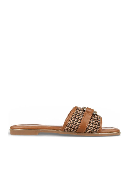 Damen Flache Sandalen Braun