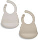 Mamas & Papas Waterproof Silicone Baby Bib with Button Neutral Speckle 2 Pieces