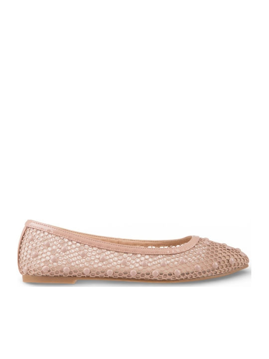 Women's Ballerina Shoes In Beige Colour