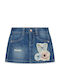 Kids Denim Floral Blue Skirt