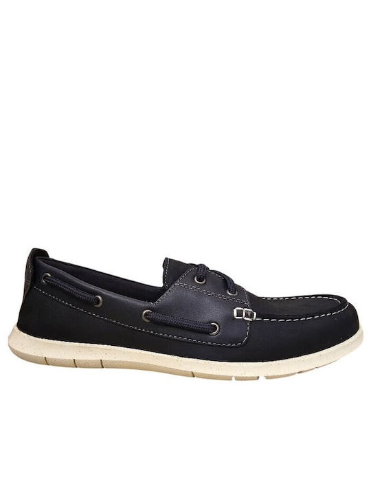 Clarks Flexway Leather Men's Boat Shoes in Blue...