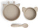 Nuuroo Silicone Baby & Kids Feeding Set Beige 2 Pieces