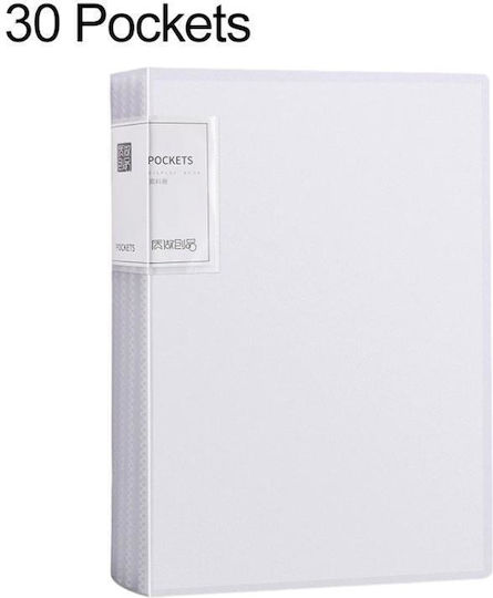 Document Storage Folder A4 30 Transparent Inner Pocket White