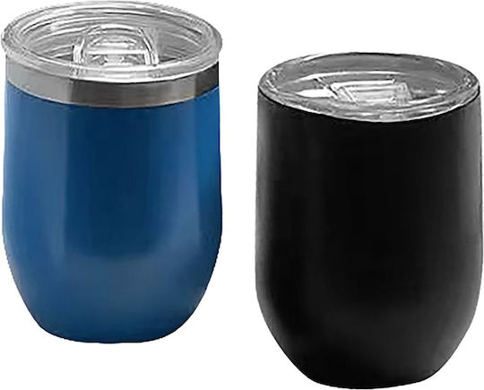 Short Wide Thermos Glass 300ml Homie 1002174 Light Blue
